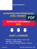 Mathematiques Olympiades S Epreuve Nationale Sujet Corrige 2020