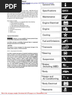 Honda Prelude 1997-2000 Manual PDF | PDF
