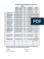 Calendario Control de Sonido Mayo