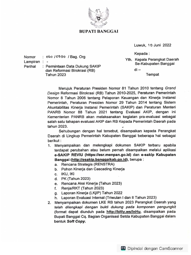 Surat Sakip Dan Rb 2023 Pdf