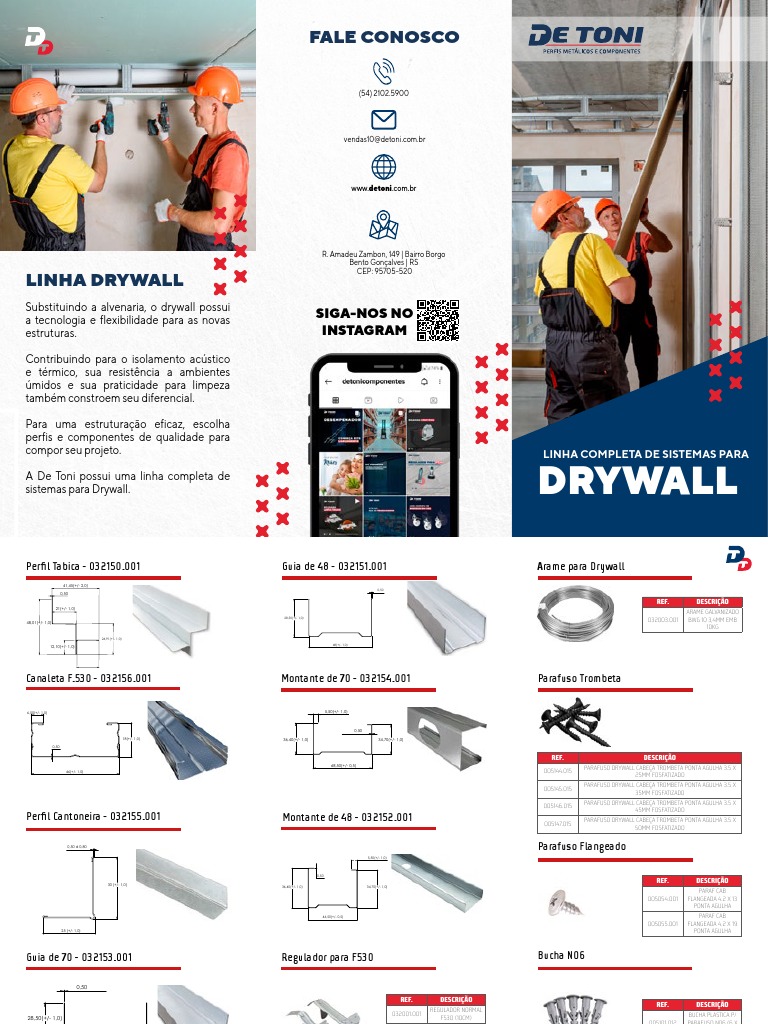 Sistemas e Componentes para Drywall | PDF | Drywall | Componentes