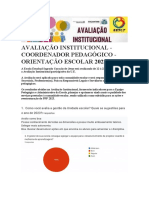 Avaliação Institucional Coordenação Pedagógica