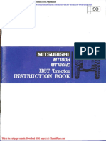 Mitsubishi Mt180h HD HST Tractor Instruction Book Optimized