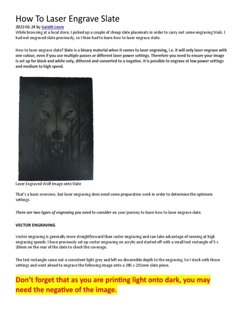 How To Laser Engrave Slate PDF Engraving Image Resolution