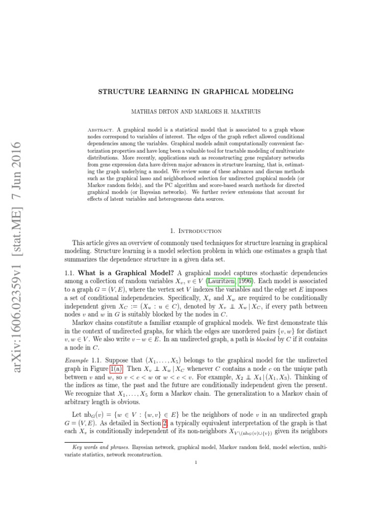 Graphical Model Structure Learning | PDF | Bayesian Network ...