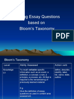 Essay Qns Blooms Taxonomy