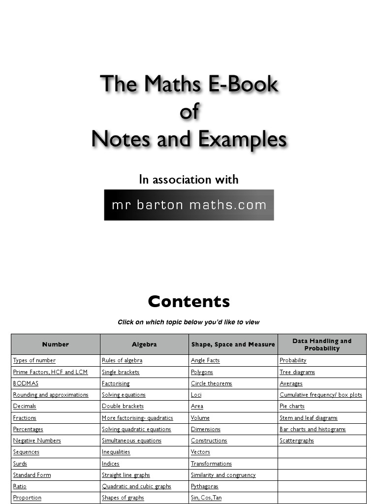 The Maths Ebook | PDF