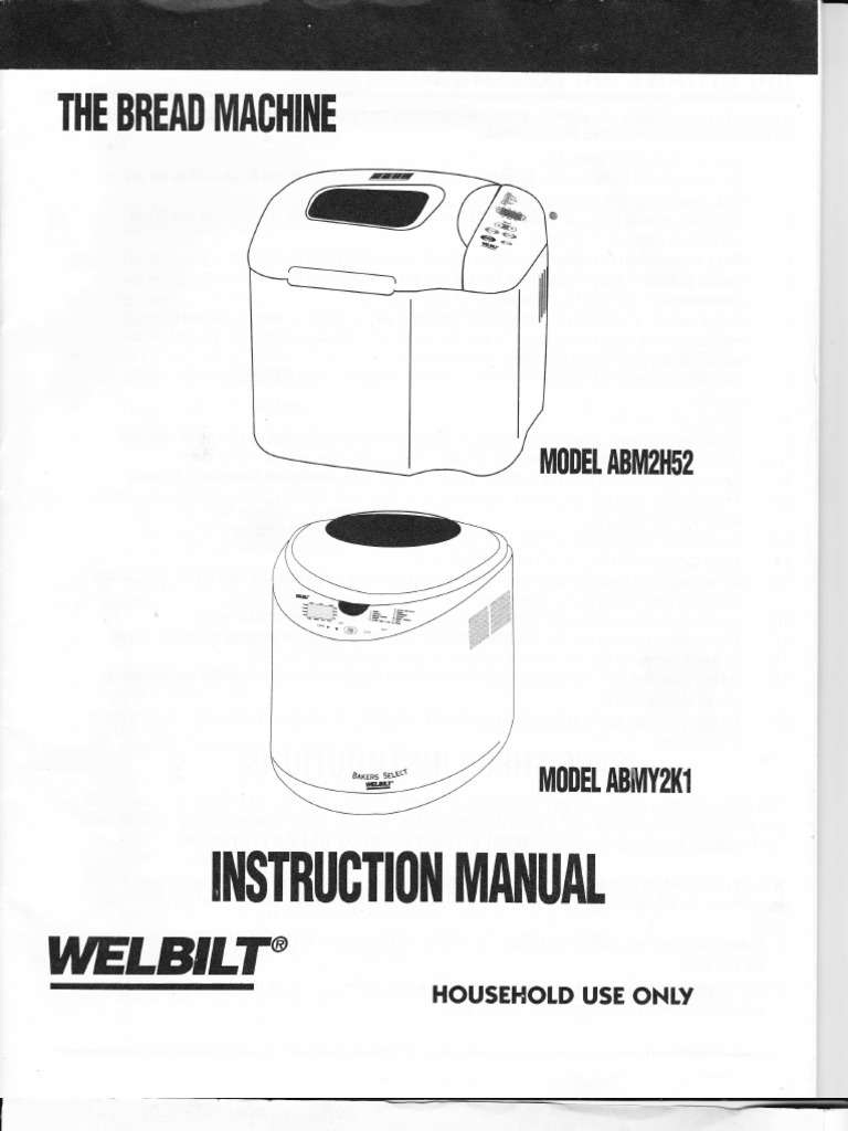 Welbilt ABM2H52 - ABMY2K1 Bread Machine Manual | Flour | Breads