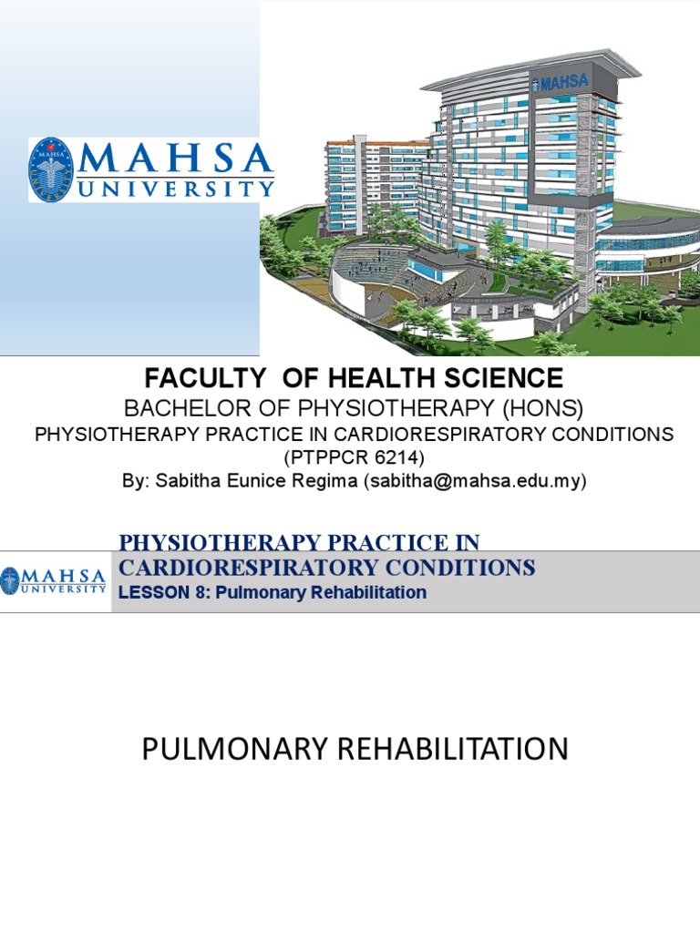 Pulmonary Rehabilitation PDF Physical Therapy Lung
