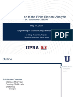 U1. Introduction To The Finite Element Analysis: L4. Solidworks Overview