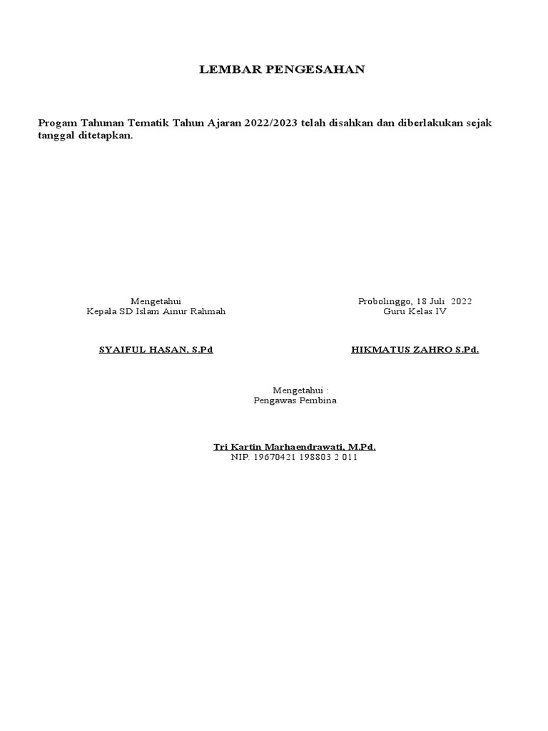 Lembar Pengesahan | PDF