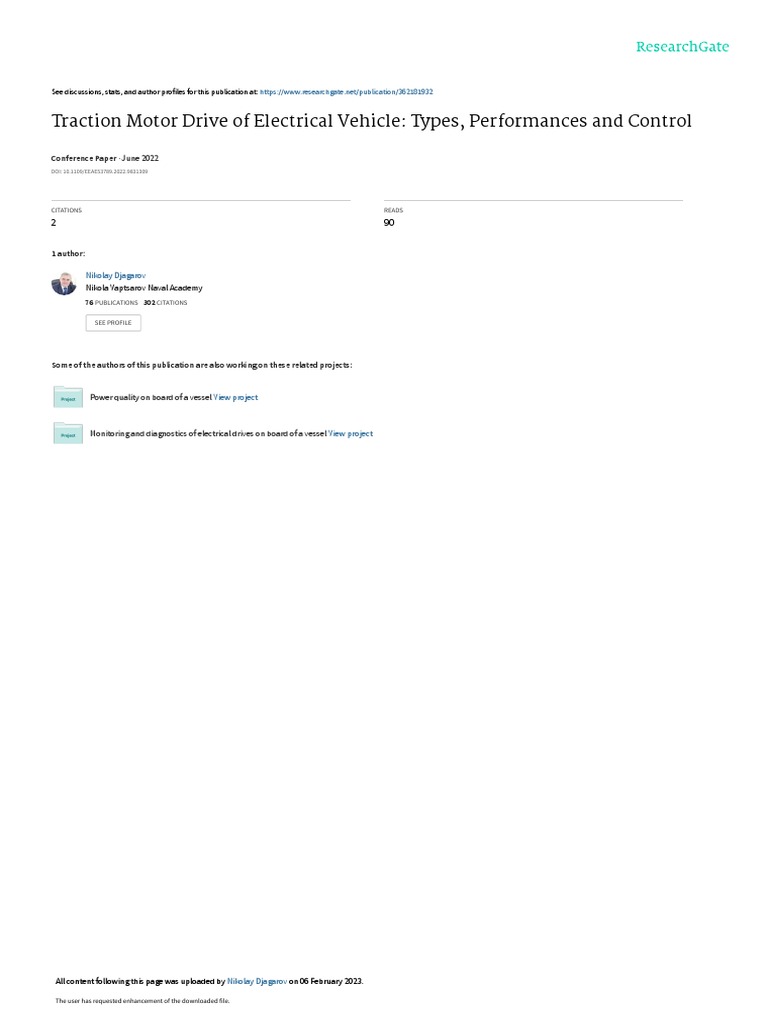 Traction Motor Drive PDF Electric Motor Electric Vehicle