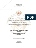 Impacto Regulación Beneficiario Final en Los Entes Jurídicos en El Perú