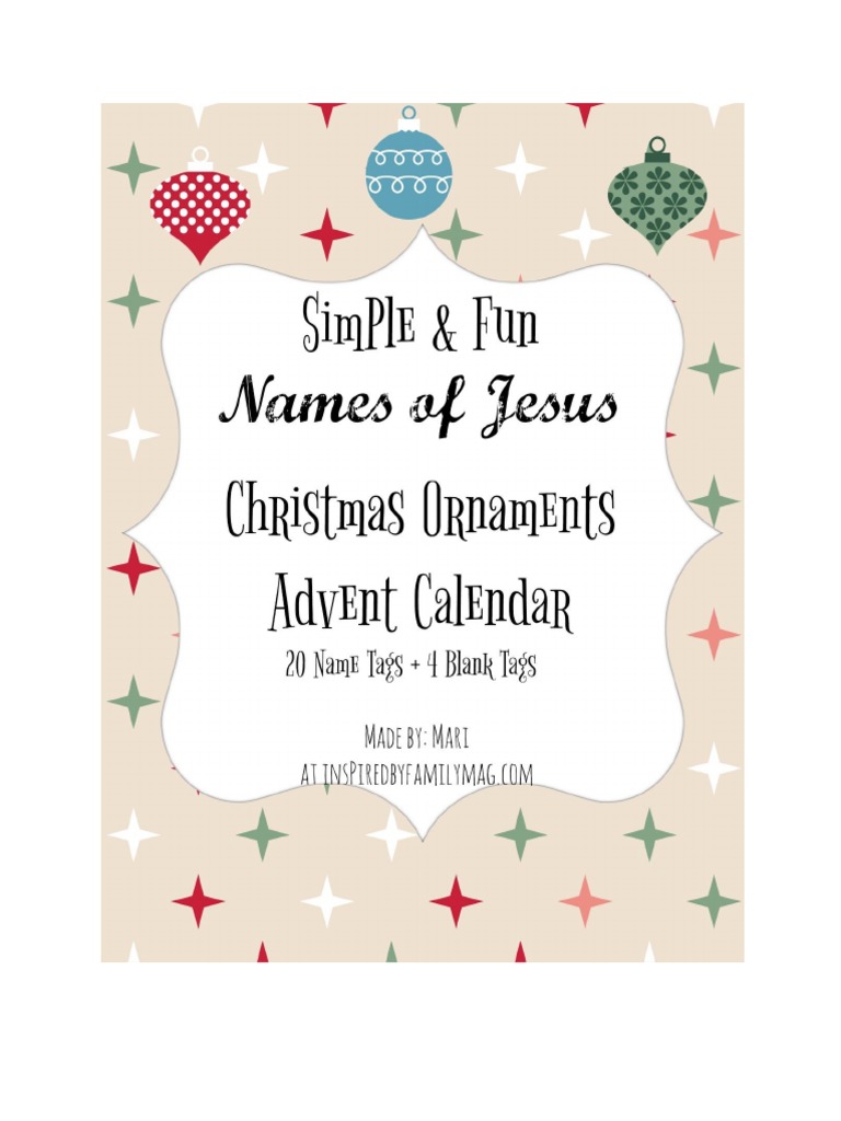 Names of Jesus Ornaments Final 23 | PDF