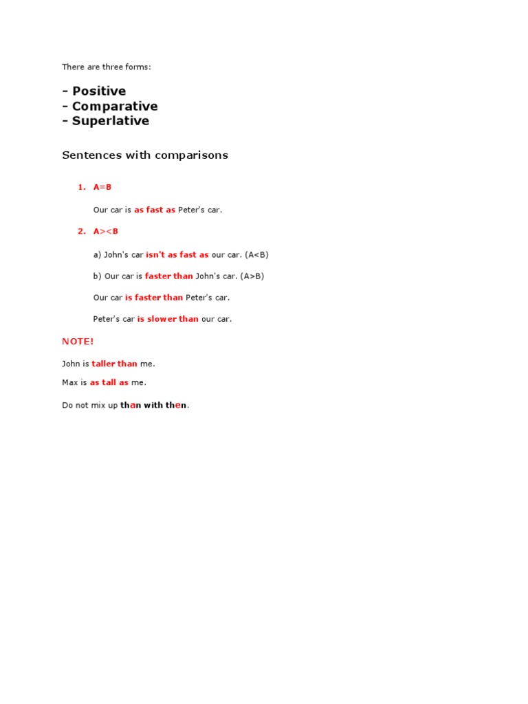 Understanding Comparisons in English | PDF | Adjective | Morphology