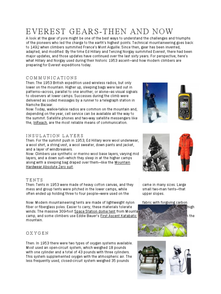 EVEREST Gears PDF Mountaineering Mount Everest