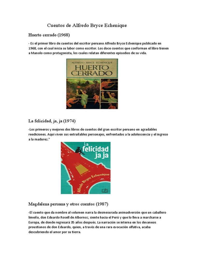 Cuentos de Alfredo Bryce Echenique PDF