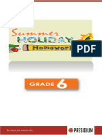 Holiday Homework Grade 6