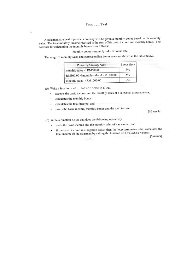 Function Test | PDF