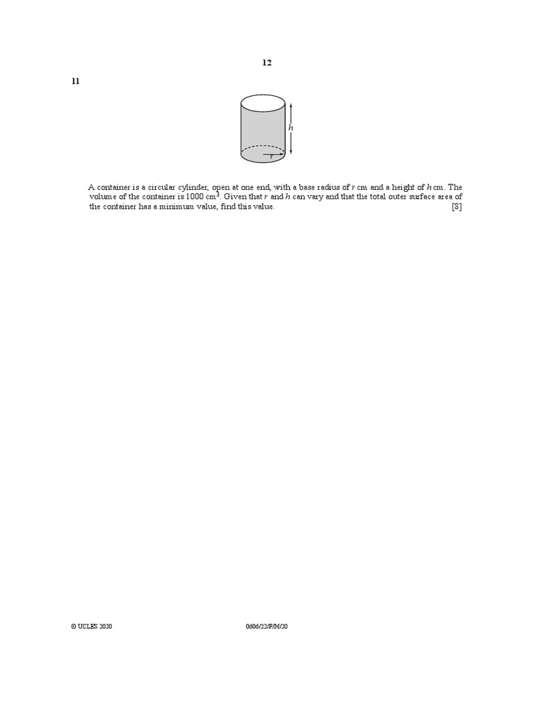Differentiation for Optimizing Volume | PDF | Sphere | Area