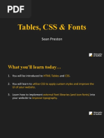 Week 2 - Tables, CSS & Fonts