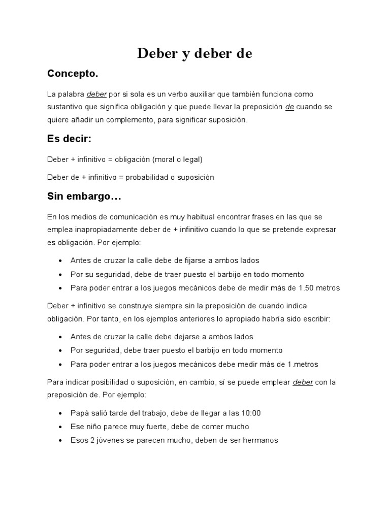 Uso Correcto de 