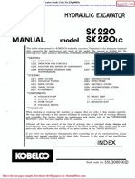 Kobelco Sk220 Sk220lc Hydraulic Excavator Book Code No S5lq0005e