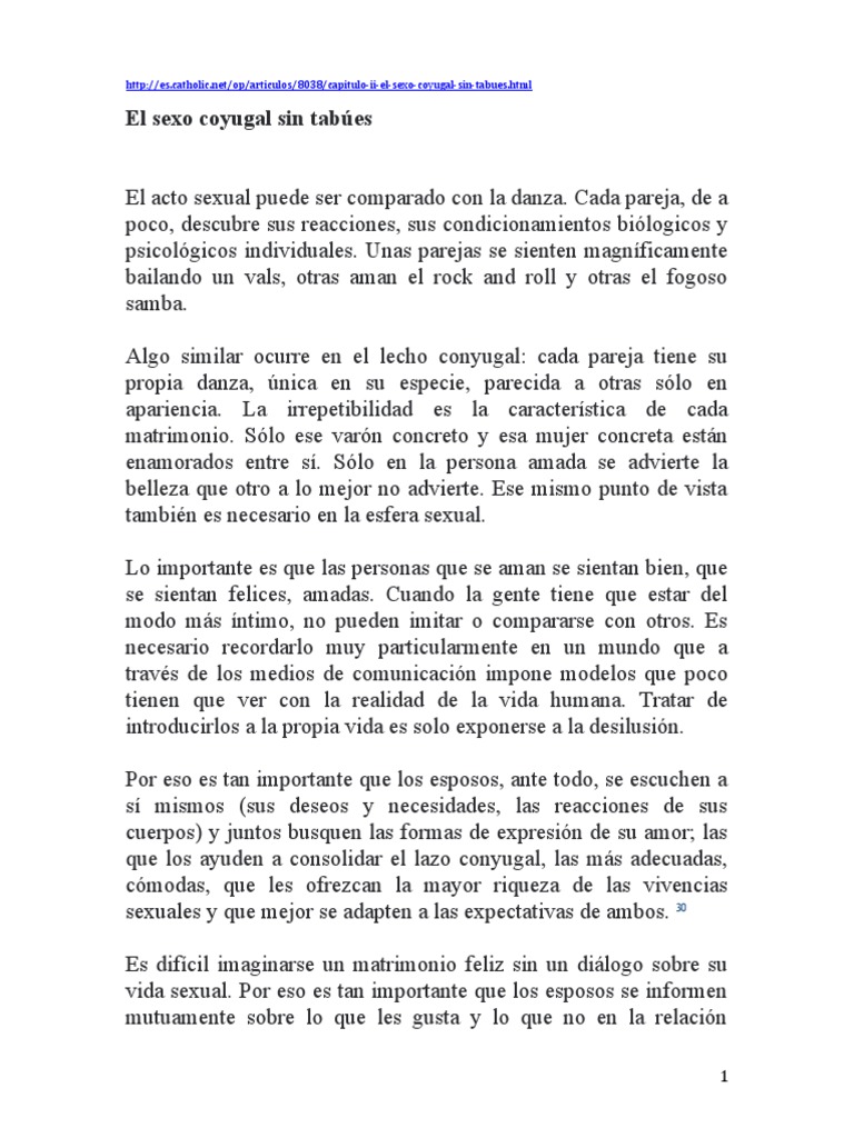 Sexo Coyugal Sin Tabúes y Placer PDF Amor Placer