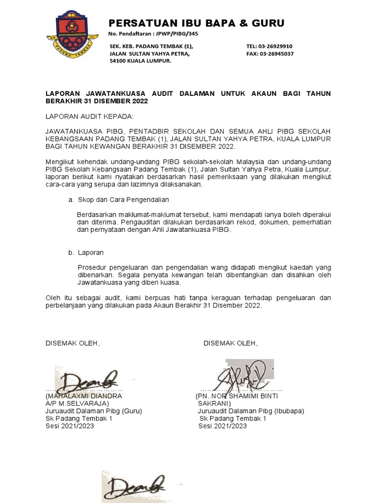3 - Laporan Juruaudit 2023 | PDF