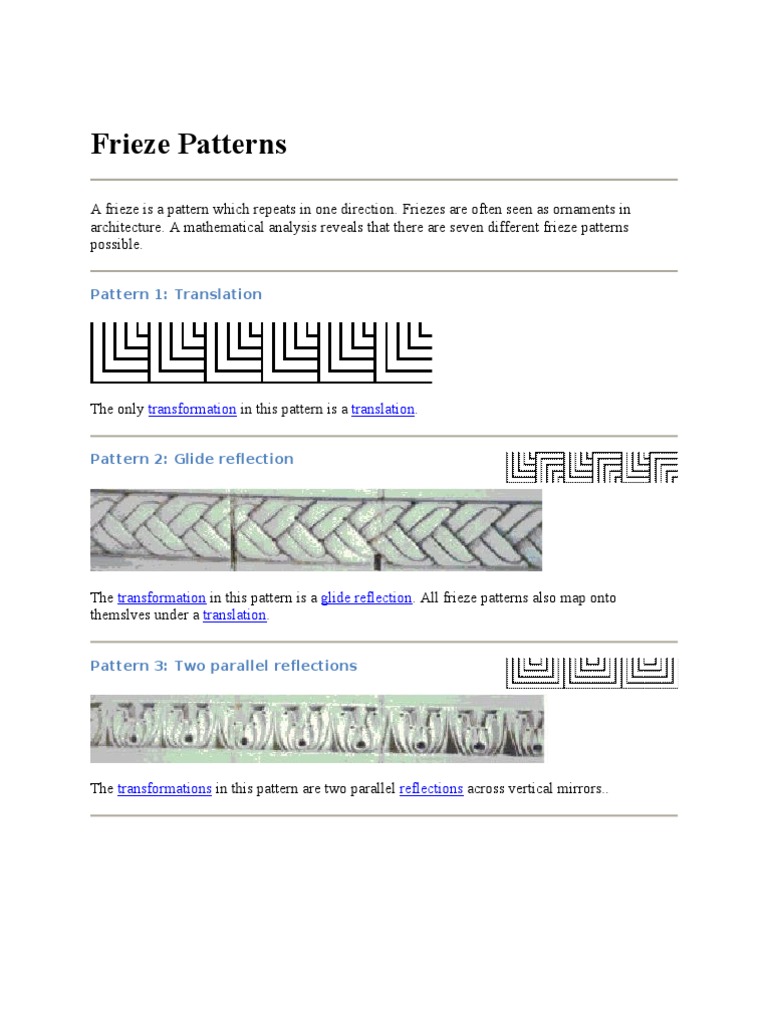 Frieze Patterns | PDF | Pattern | Symmetry