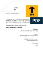 Manejo de Residuos Solidos y Conciencia Ambiental en El Sector Peru Zona 2, Del Distrito de San Martin de Porres, 2023