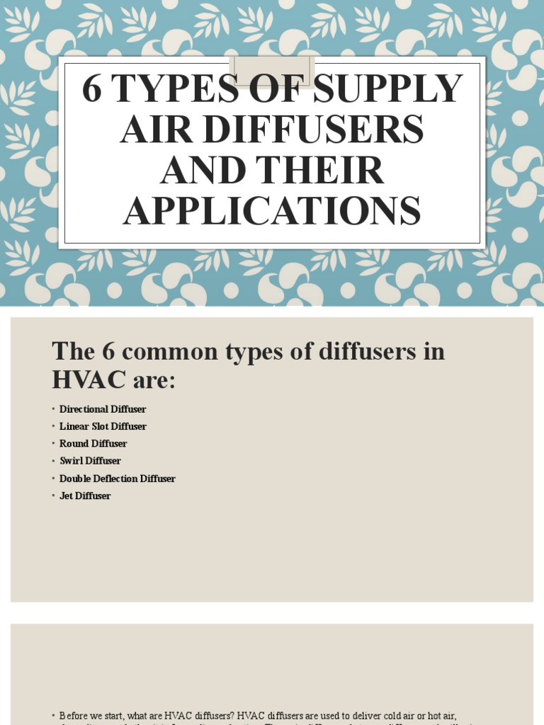 Types of HVAC Supply Air Diffusers | PDF | Home & Garden