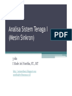 Analisa Sistem Tenaga I (Mesin Sinkron)