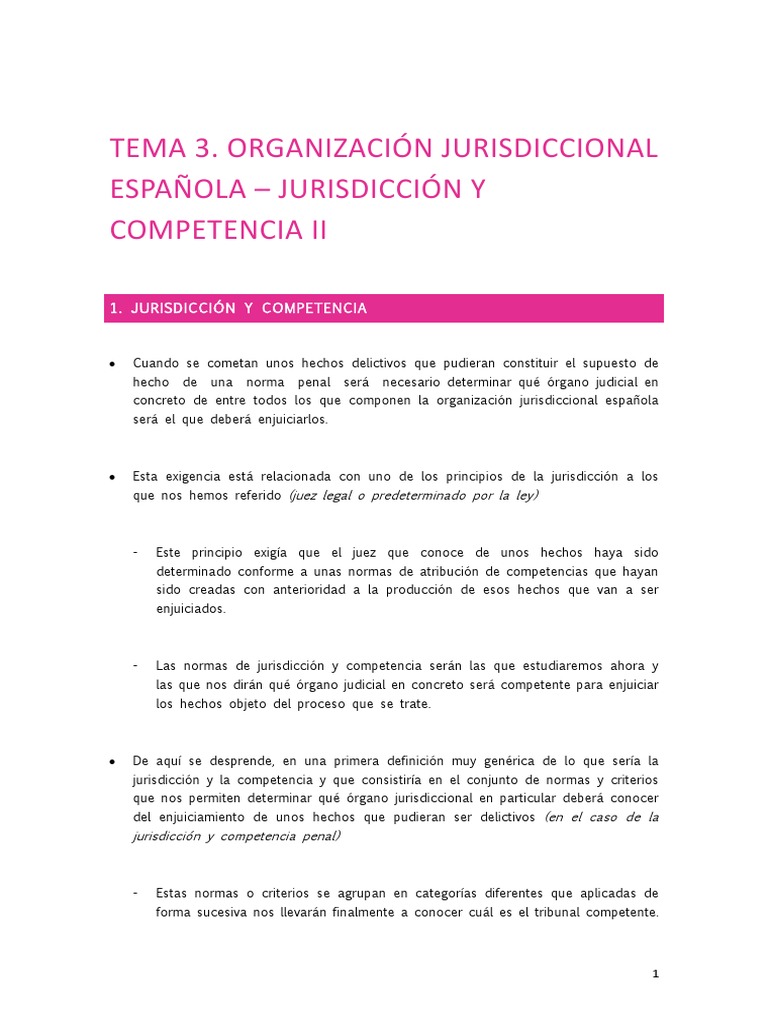 Jurisdicción y Competencia Penal en España | PDF | Jurisdicción ...