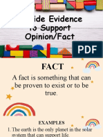 Provide Evidence To Support Opinion