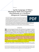 Respecting The Language of Elders Ideological Shift and Linguistic Discontinuity in A Northern Athapascan Community