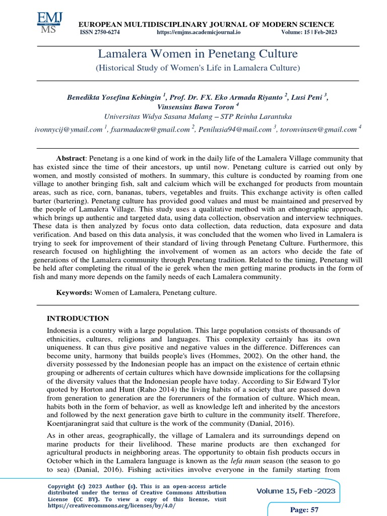 Lamalera Women in Culture PDF Jesus Ethnography