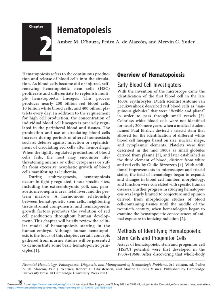 Hematopoiesis - PDF 2 | PDF | Hematopoietic Stem Cell | Haematopoiesis