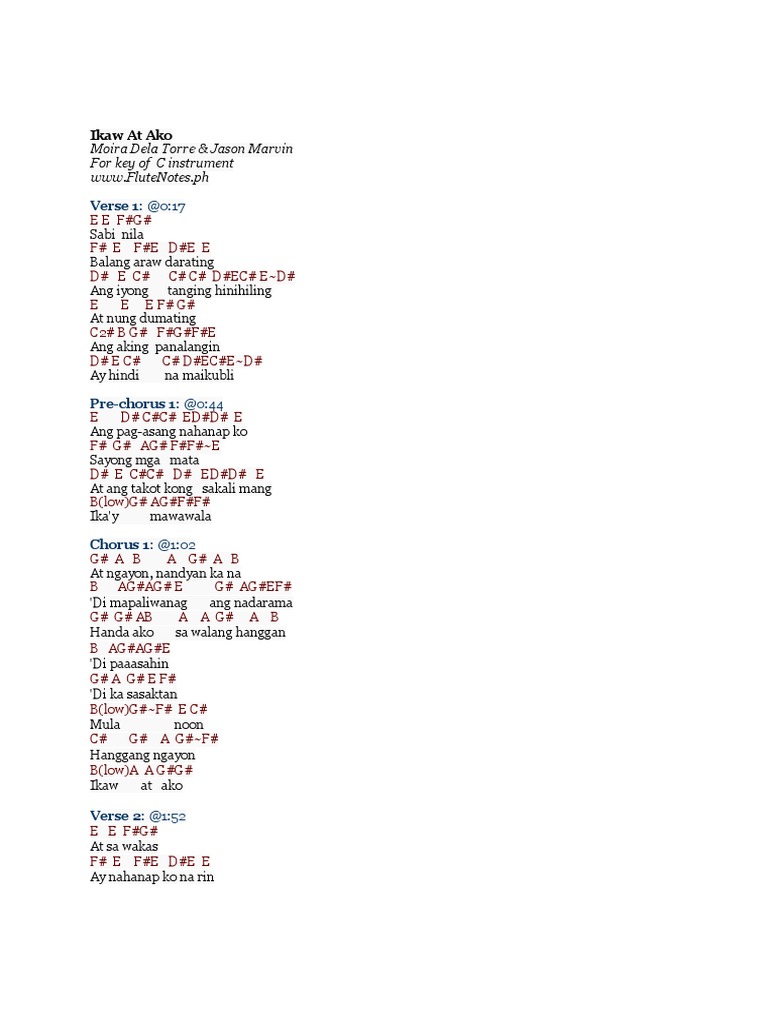 Ikaw at Ako (Flute) Moira PDF