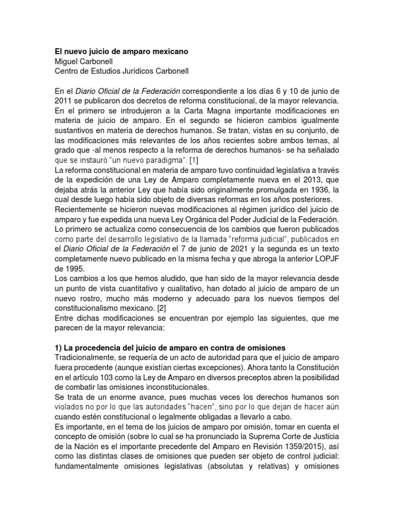 Reformas al Juicio de Amparo en México | PDF | Caso de ley | Constitución