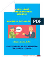 Asking and giving opinion modul