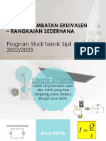 Listrik - Hambatan Ekuivalen - Rangkaian Sederhana: Program Studi Teknik Sipil 2022/2023