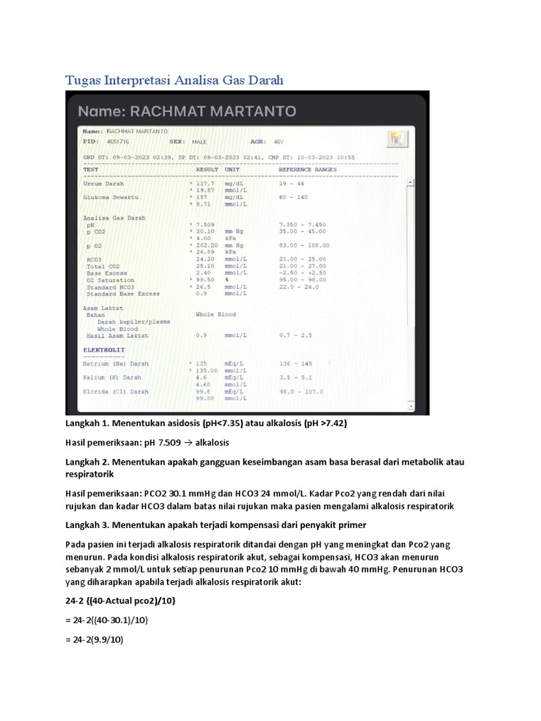 Tugas Interpretasi Analisa Gas Darah PDF