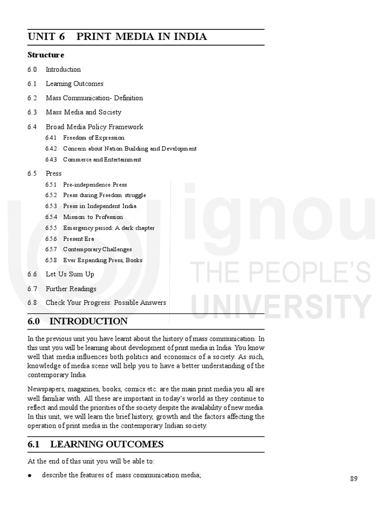 Print Media in India PDF