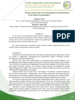 Economic Assessment of The State of Development of Small Business in The Field of Agriculture.