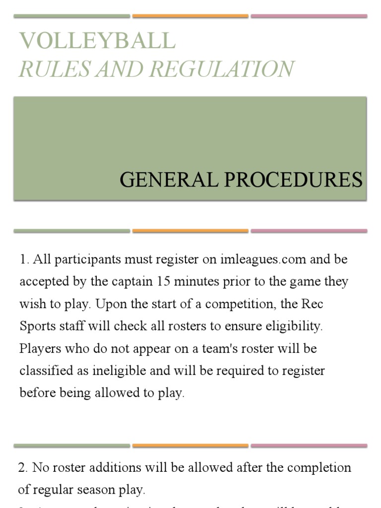 Module 4 Volleyball Rules and Regulations PDF Volleyball Sports