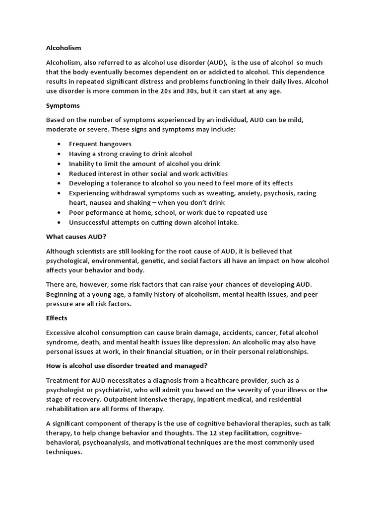 Alcoholism | PDF | Alcoholism | Mental Disorder