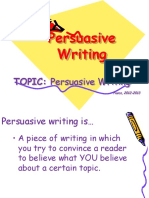 Persuasive Writing Notetaking