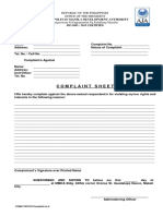 TCC Form 1 Complaint Sheet