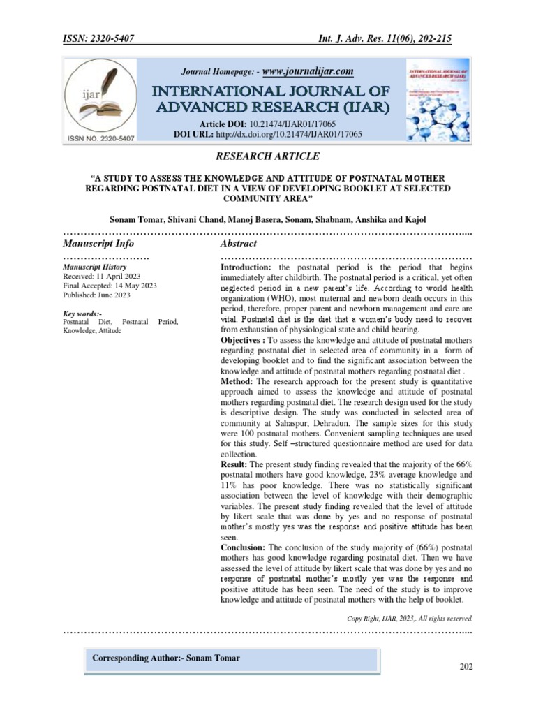 a-study-to-assess-the-knowledge-and-attitude-of-postnatal-mother